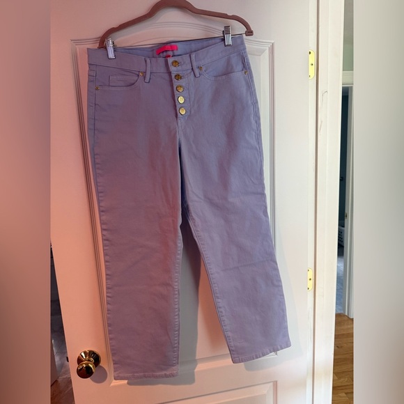Lilly Pulitzer South Ocean High Rise Jeans Size 12  Purple Phlox NWT - Picture 1 of 5